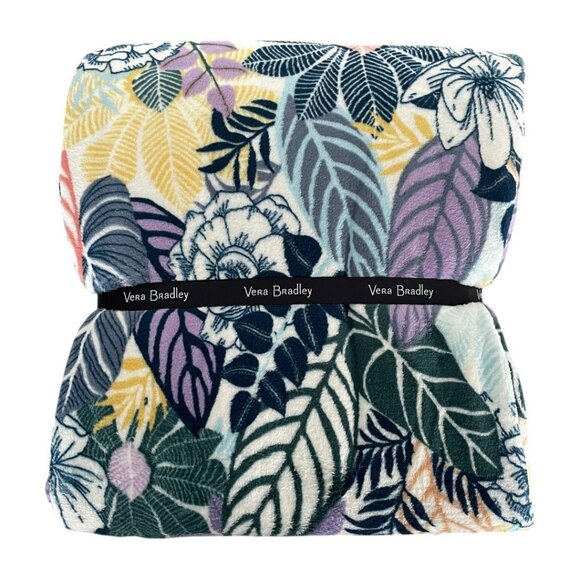 Vera Bradley Palm Floral Plush Throw Blanket - Picture 3 of 8